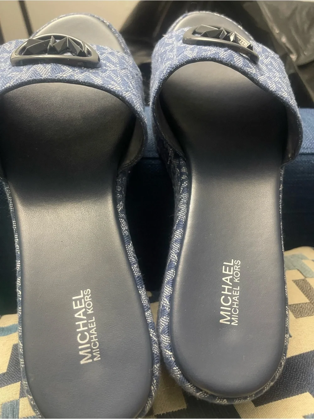 Michael Kors Blue Denim Platform Sandal